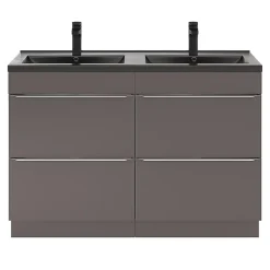 GoodHome Plan double vasque noir Nira 120 cm