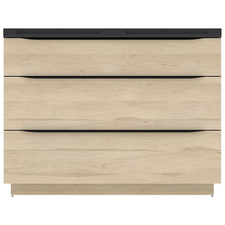 Plan double vasque noir mat en résine l.120 cm, Pamili* Plan Double Vasque