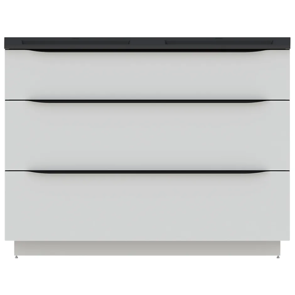 Plan double vasque noir mat en résine l.120 cm, Pamili* Plan Double Vasque