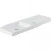 Sanindusa Plan double Vasque rectangulaire céramique traditionnelle 100x35 Vista blanc* Plan Double Vasque