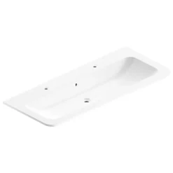 Plan simple vasque à encastrer résine blanc brillant Alba 121 cm* Plan Simple Vasque
