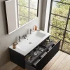 Ipiemme SRL Plan simple vasque blanc en résine l.120 cm pour 2 robinets, Pura+