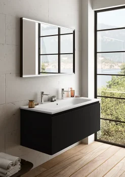 Ipiemme SRL Plan simple vasque blanc en résine l.120 cm pour 2 robinets, Pura+