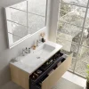 Ipiemme SRL Plan simple vasque en céramique blanc l.120 cm pour 2 robinets, Pura+* Plan Double Vasque