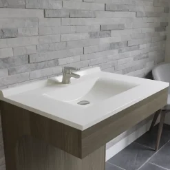 Cuisibane Plan simple vasque en résine de synthèse RESIPLAN - 80 cm