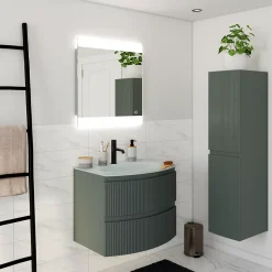 Plan simple vasque Vague en verre blanc l.69 x P.52 cm* Plan Simple Vasque