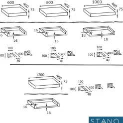 Stano Plan suspendu pour vasque TOP chêne 60 x 46 cm