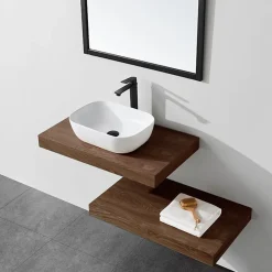 Stano Plan suspendu pour vasque TOP noyer 100 x 46 cm