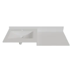 Cuisibane Plan vasque 120 cm en résine 1 vasque décentrée - ATOLL* Plan Simple Vasque