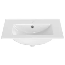 Plan vasque à encastrer blanc en céramique l.61 cm, Opah* Plan Simple Vasque