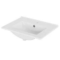 Plan vasque à encastrer blanc en céramique l.61 cm, Opah* Plan Simple Vasque