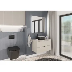 Meublorama Plan vasque BELLA 80 cm Coloris marron congo Finition mate pour meuble suspendu