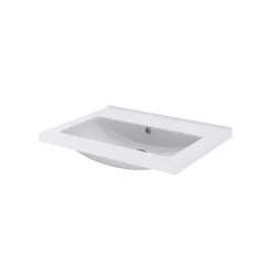 GoodHome Plan vasque blanc en céramique l.60 cm Nira