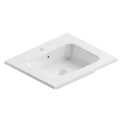 Ipiemme SRL Plan vasque blanc en céramique l.60 cm, Pura+* Plan Simple Vasque