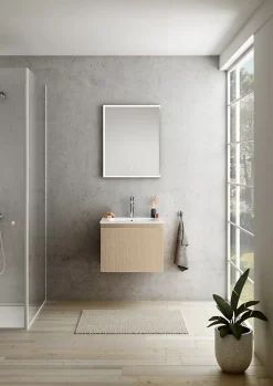 Ipiemme SRL Plan vasque blanc en céramique l.60 cm, Pura+* Plan Simple Vasque