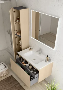 Ipiemme SRL Plan vasque blanc en céramique l.90 cm, Pura+