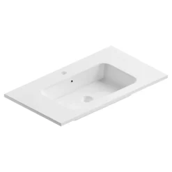 Ipiemme SRL Plan vasque blanc en céramique l.90 cm, Pura+
