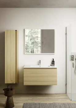 Ipiemme SRL Plan vasque blanc en céramique l.90 cm, Pura+