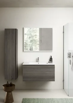 Ipiemme SRL Plan vasque blanc en céramique l.90 cm, Pura+