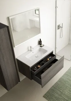 Ipiemme SRL Plan vasque blanc en céramique l.90 cm, Pura+