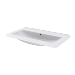 GoodHome Plan vasque blanc en céramique l.80 cm Nira* Plan Simple Vasque