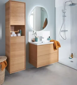 GoodHome Plan vasque blanc en céramique l.80 cm Nira* Plan Simple Vasque