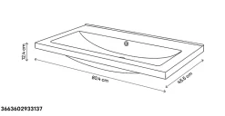 GoodHome Plan vasque blanc en céramique l.80 cm Nira* Plan Simple Vasque