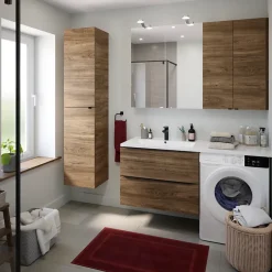 GoodHome Plan vasque blanc en céramique l.80 cm Nira* Plan Simple Vasque