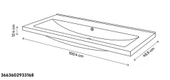 GoodHome Plan vasque blanc en céramique l.100 cm Nira* Plan Simple Vasque