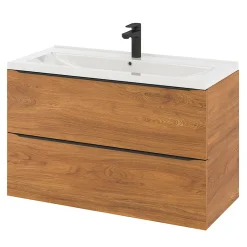 GoodHome Plan vasque blanc en céramique l.100 cm Nira* Plan Simple Vasque