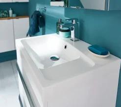 GoodHome Plan vasque blanc en résine l.60 cm Mila