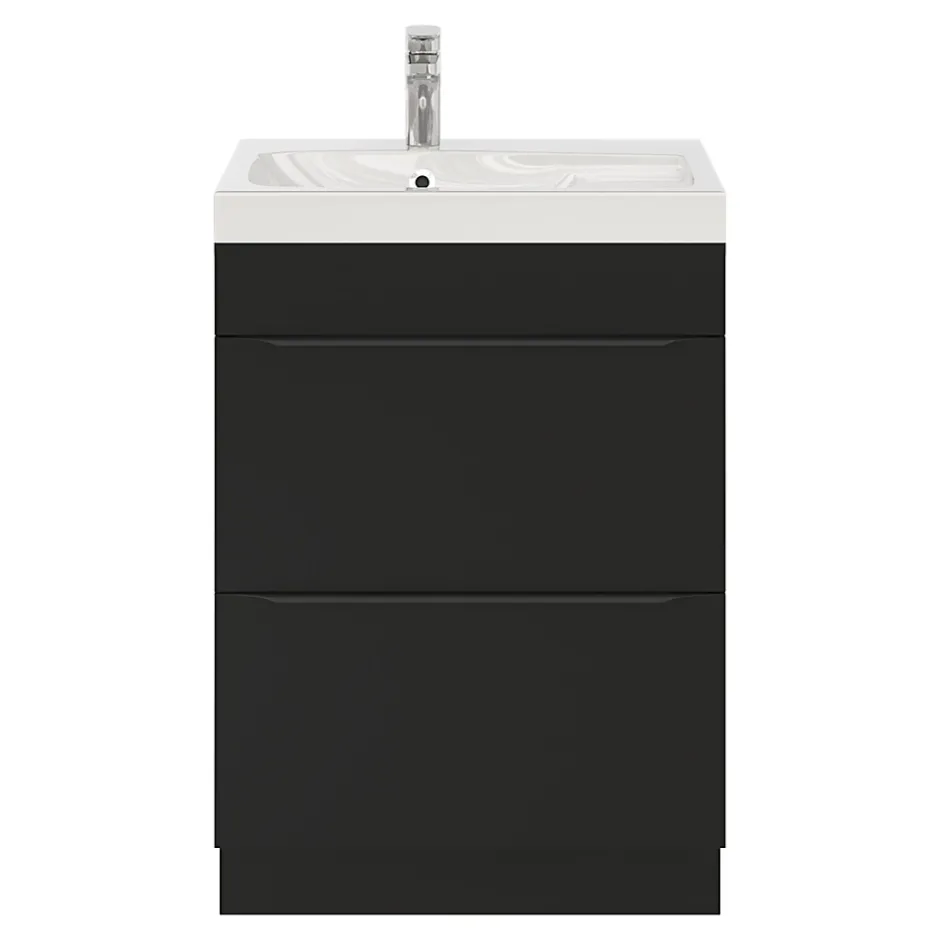 GoodHome Plan vasque blanc en résine l.60 cm Mila