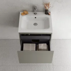Ipiemme SRL Plan vasque blanc en résine l.60 cm, Pura+