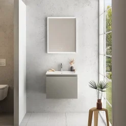 Ipiemme SRL Plan vasque blanc en résine l.60 cm, Pura+