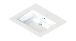 Plan vasque blanc en résine l.60 cm, Pamili