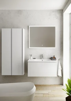Ipiemme SRL Plan vasque blanc en résine l.90 cm, Pura+