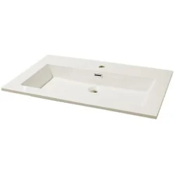 Cooke & Lewis Plan vasque blanc en résine l.80 cm, Pamili* Plan Simple Vasque