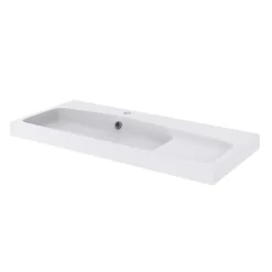 GoodHome Plan vasque blanc en résine l.100 cm Mila* Plan Simple Vasque