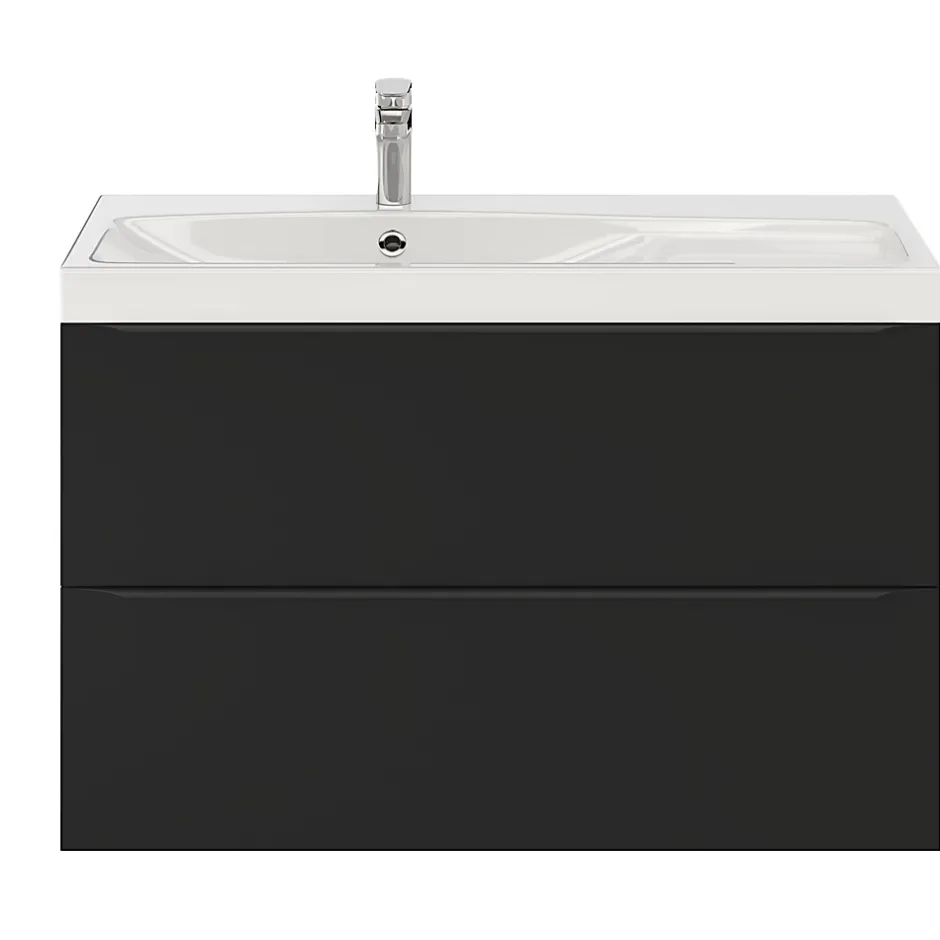 GoodHome Plan vasque blanc en résine l.100 cm Mila* Plan Simple Vasque