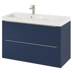 GoodHome Plan vasque blanc en résine l.100 cm Mila* Plan Simple Vasque