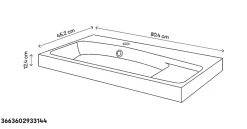 GoodHome Plan vasque blanc Mila 80 cm