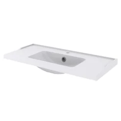 GoodHome Plan vasque blanc Lana 100 cm