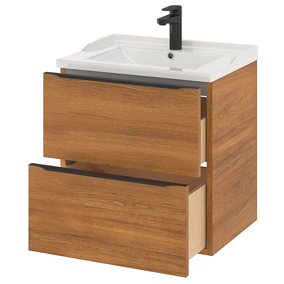 GoodHome Plan vasque blanc Lana 60 cm