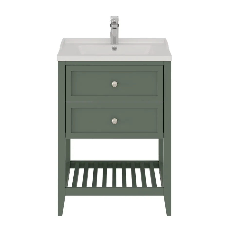 GoodHome Plan vasque blanc Lana 60 cm