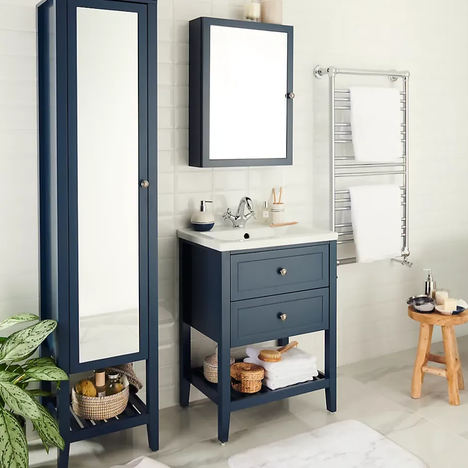 GoodHome Plan vasque blanc Lana 60 cm