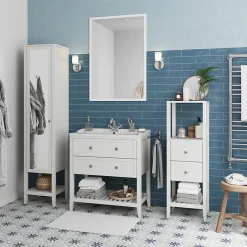 GoodHome Plan vasque blanc Lana 80 cm* Plan Simple Vasque
