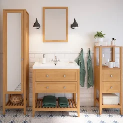 GoodHome Plan vasque blanc Lana 80 cm* Plan Simple Vasque