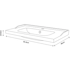 GoodHome Plan vasque blanc Lana 80 cm* Plan Simple Vasque