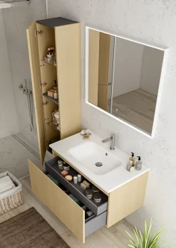 Ipiemme SRL Plan vasque blanc mat en résine l.90 cm, Pura+