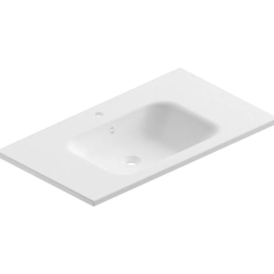 Ipiemme SRL Plan vasque blanc mat en résine l.90 cm, Pura+